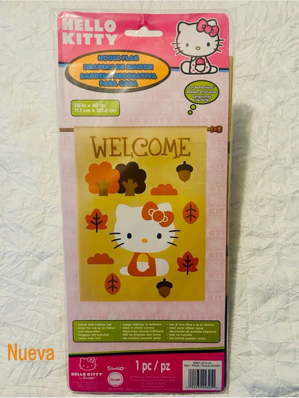 Sanrio Hello Kitty Yellow and Orange Fall Welcome Tapestry